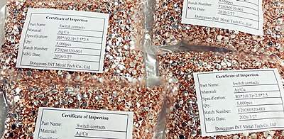 వెండి పరిచయాల కోసం స్థిరమైన డెలివరీ AgCu బైమెటల్ రివెట్స్